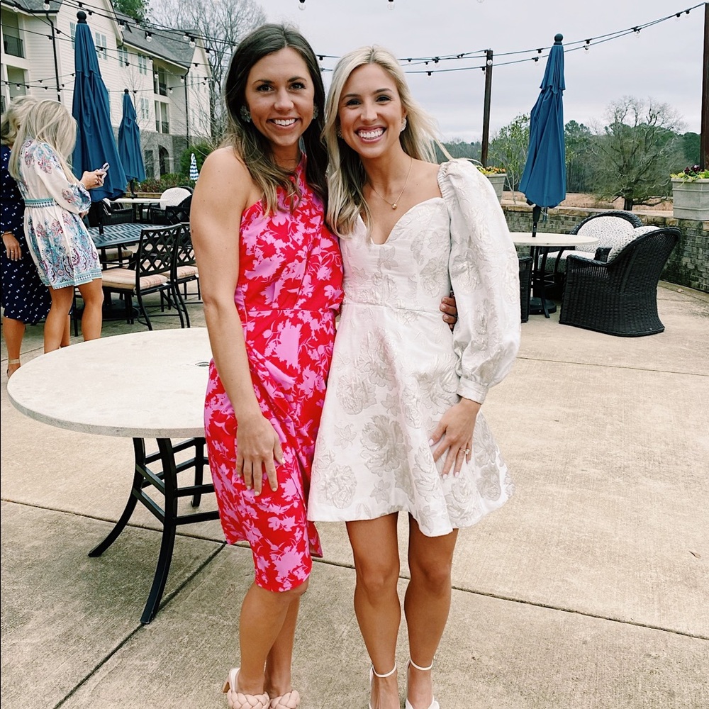 Red and Pink Floral Dress